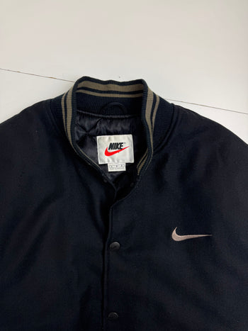 Vintage 90s Nike Varsity Jacket Black/Brown