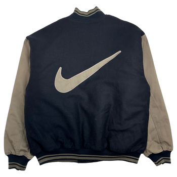 Vintage 90s Nike Varsity Jacket Black/Brown