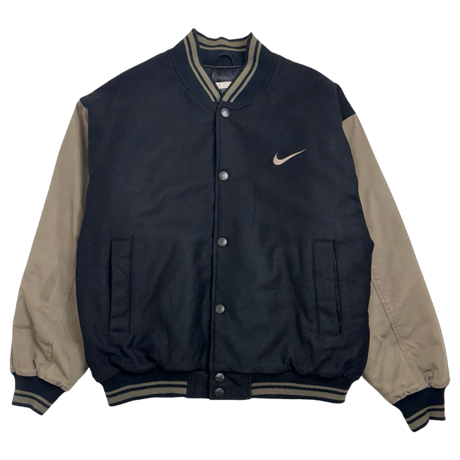 Vintage 90s Nike Varsity Jacket Black/Brown