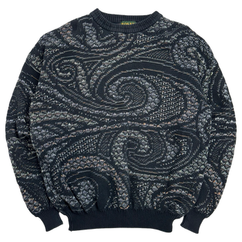Vintage Tosani Spiral Knit Sweatshirt Black
