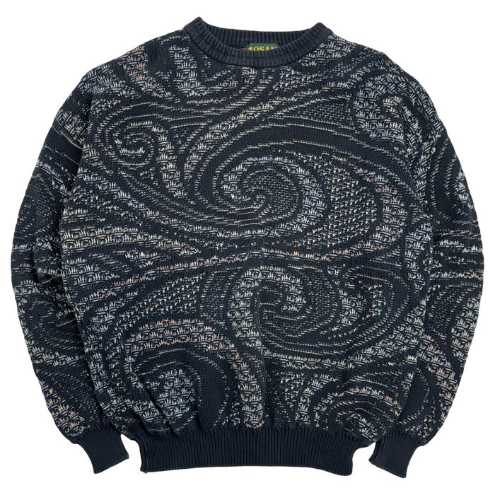 Vintage Tosani Spiral Knit Sweatshirt Black | Vitnage Clothing Store Canada