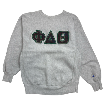 Vintage 90s Champion Reverse Weave Phi Delta Theta Sweatshirt Grey