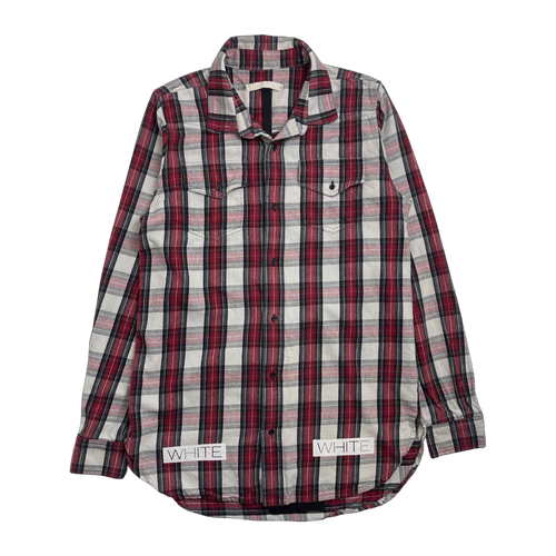 Off-White Checkerd Plaid Flannel Red | Vintage Clothing Store Canada