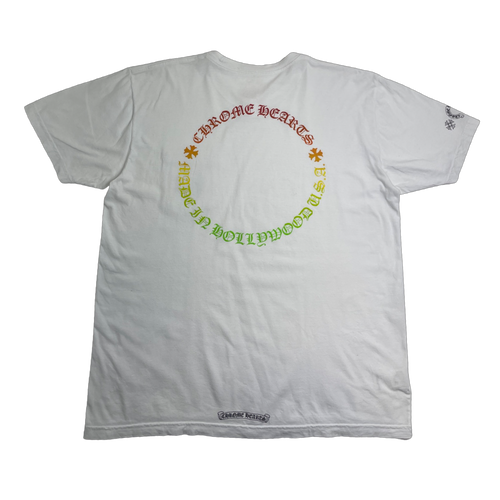 Chrome Hearts Rasta Gradient Tee White (USED) | Vintage Clothing Store Canada