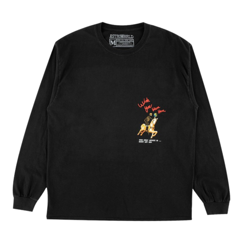 Travis Scott Astroworld Tour Horse Long-sleeve Tee Black | Vintage Clothing Store Canada