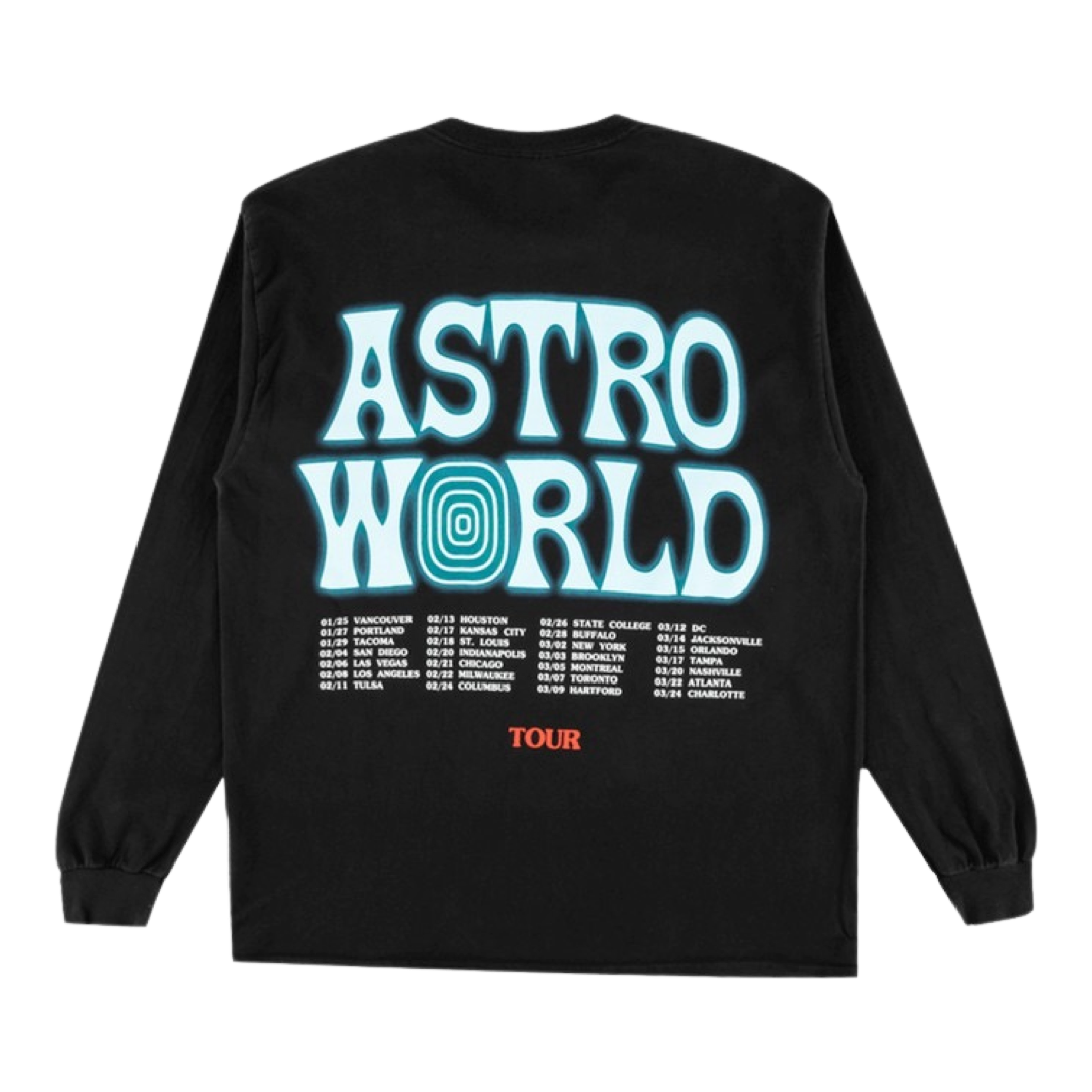 SHOP ASTROWORLD - BLACK TEE SHIRT LOS ANGELES CALIFORNIA TOUR