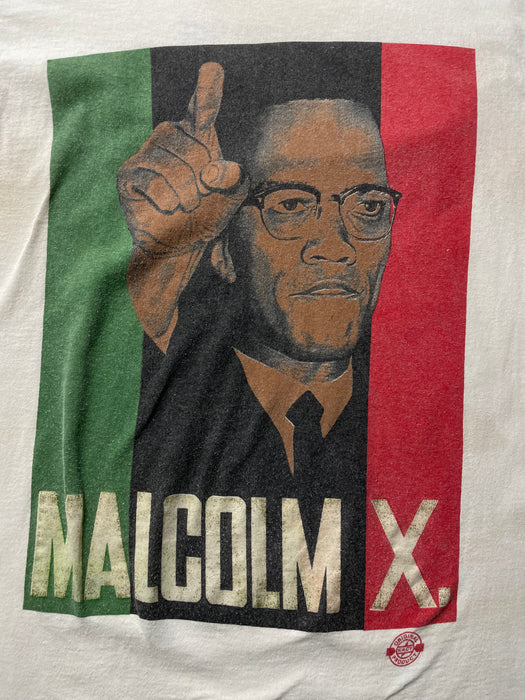 (L) Vintage Malcolm X Tee White | Vitnage Clothing Store Canada