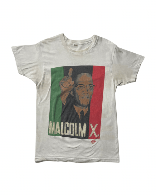 (L) Vintage Malcolm X Tee White | Vintage Clothing Store Canada